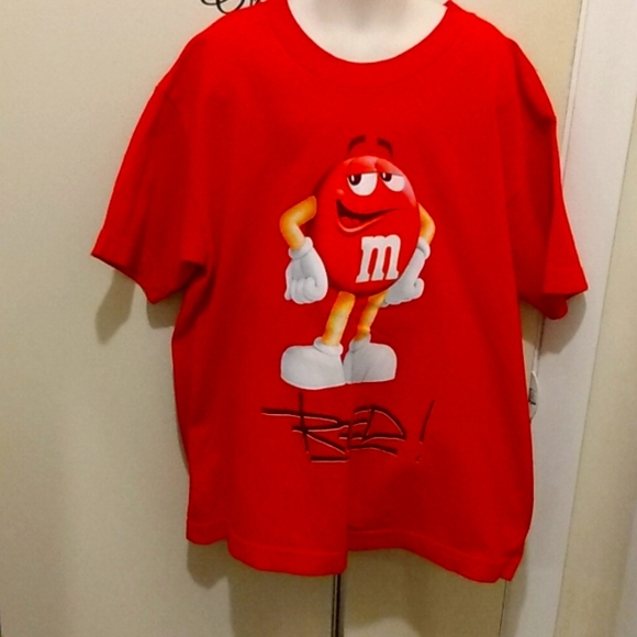M&M Boys Medium Short Sleeve Red T Shirt. Never Worn - Picture 1 of 3